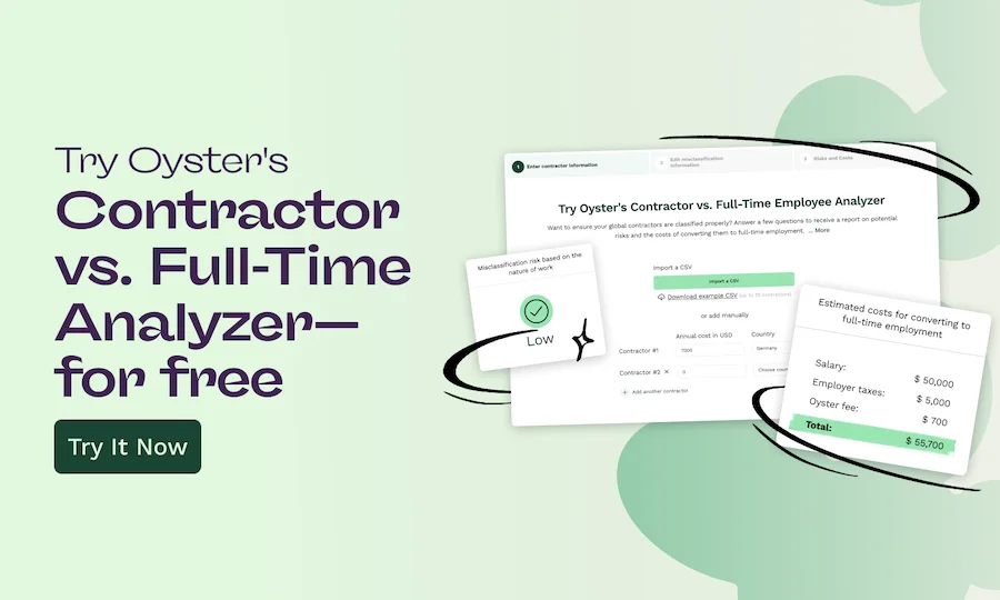 Try Oyster's Contractor vs. Full-Time Analyzer for free