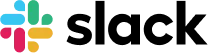 Slack logo with four colored bars forming a hashtag symbol.