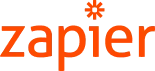 Zapier brand logo in orange text with an asterisk above the letter i.