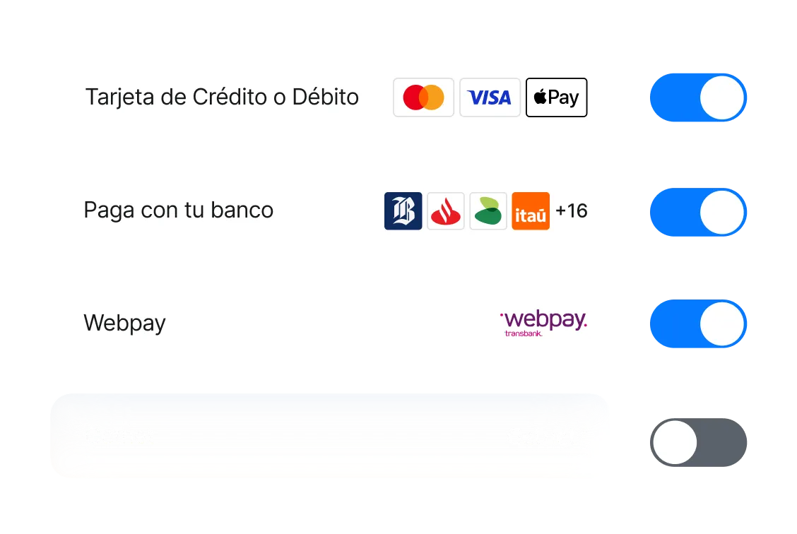 Agrega medios de pago con un click