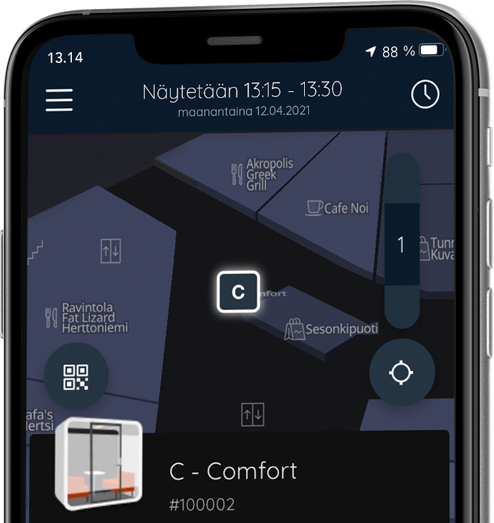 Spacehub app on iPhone.