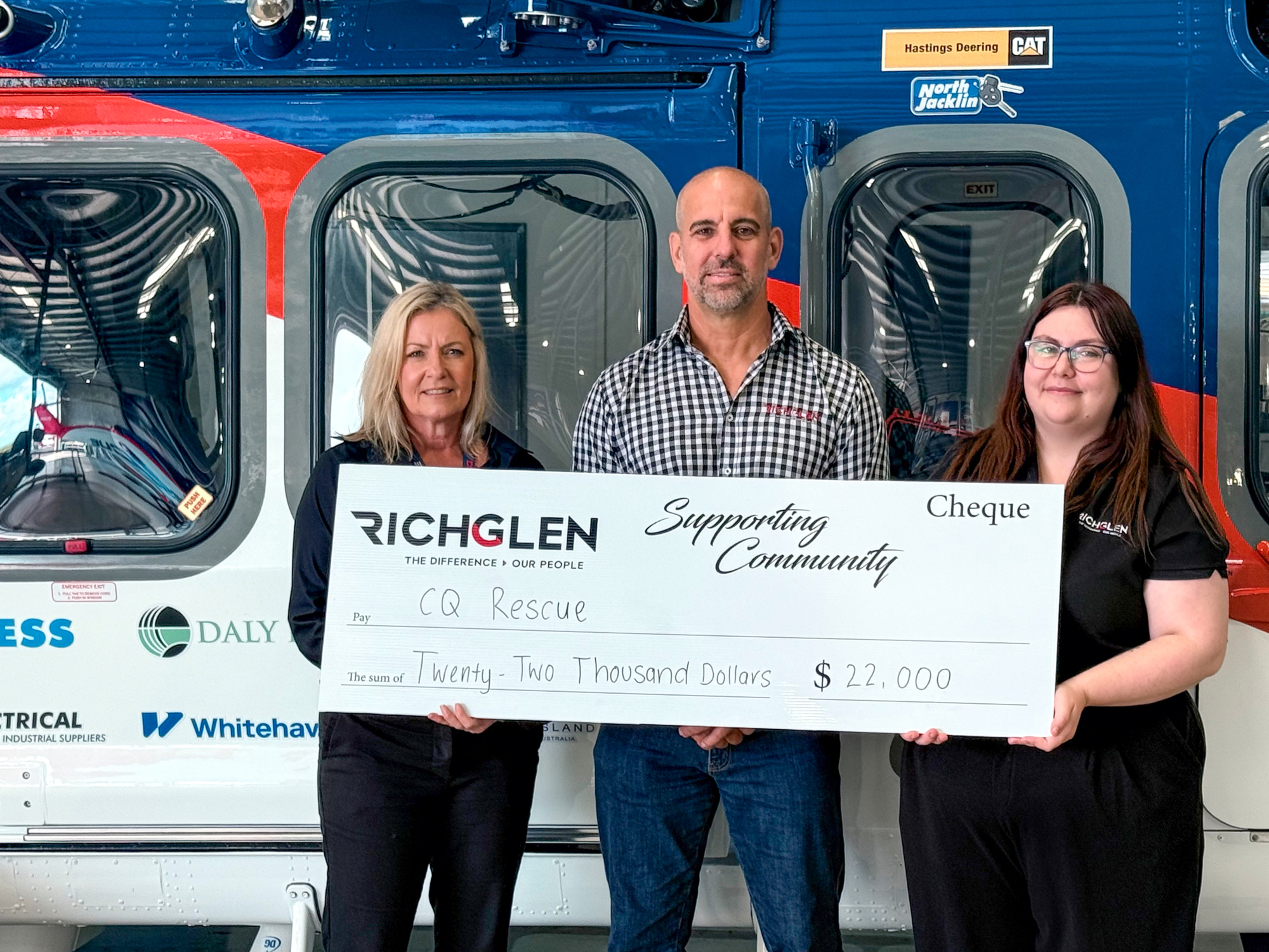 Richglen Donates $31,000 To Regional Rescue Helicopter Services