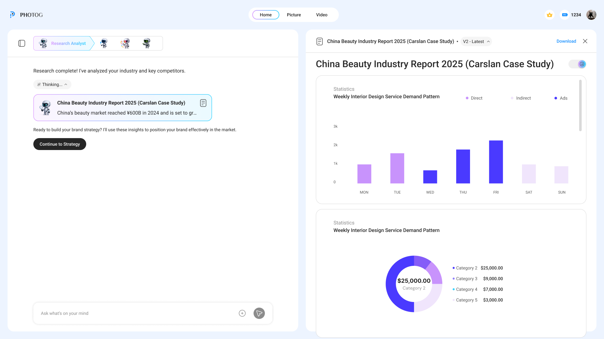Research Analyst screen