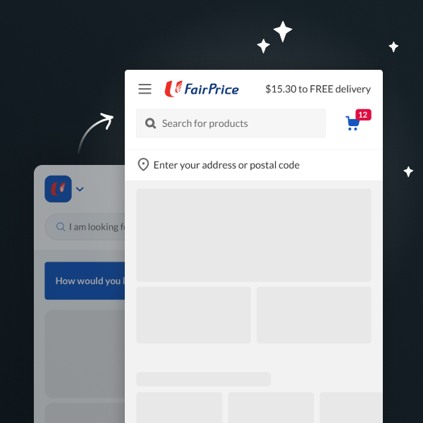 Improved FairPrice online navigation header