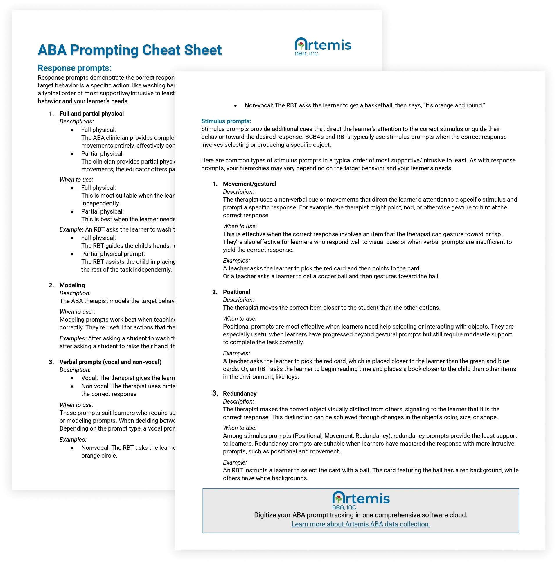 ABA Prompting Data Sheet