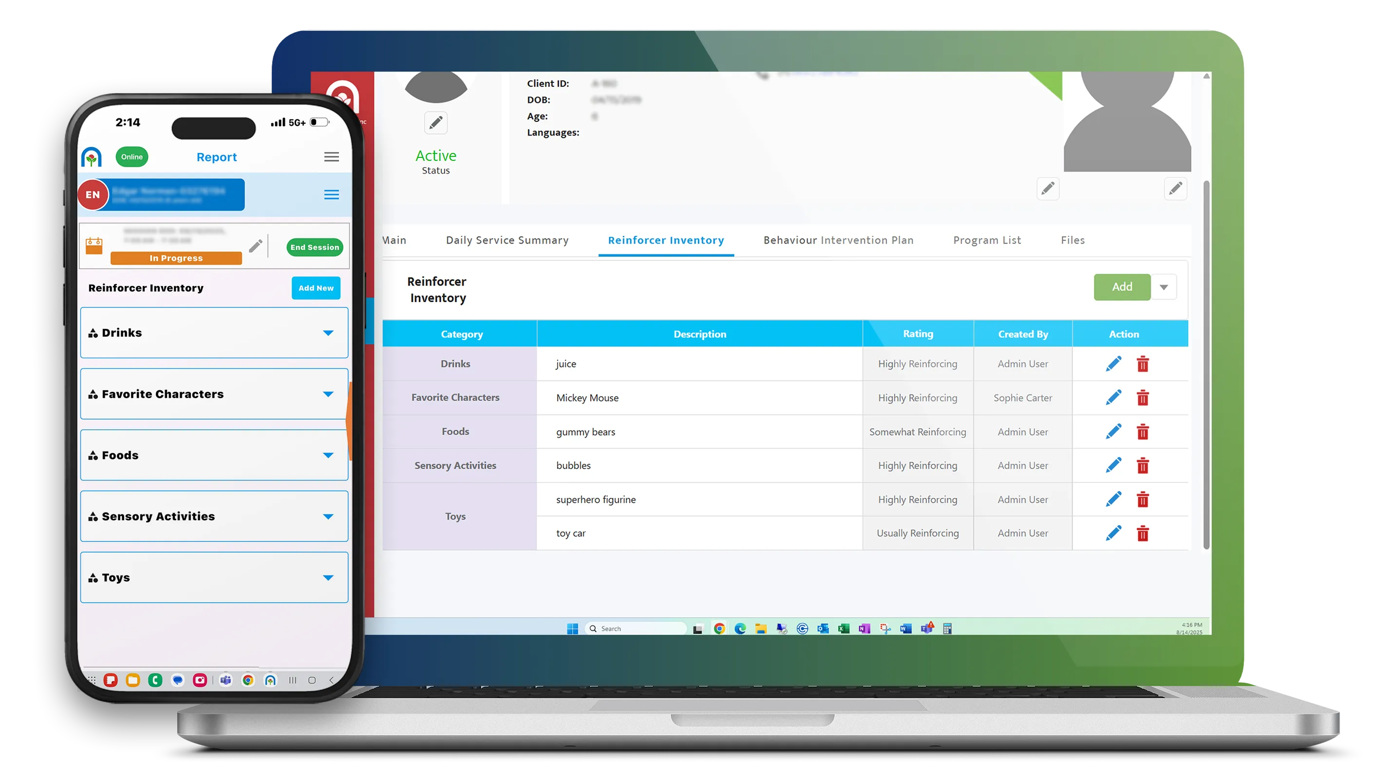 Reinforcer Inventory