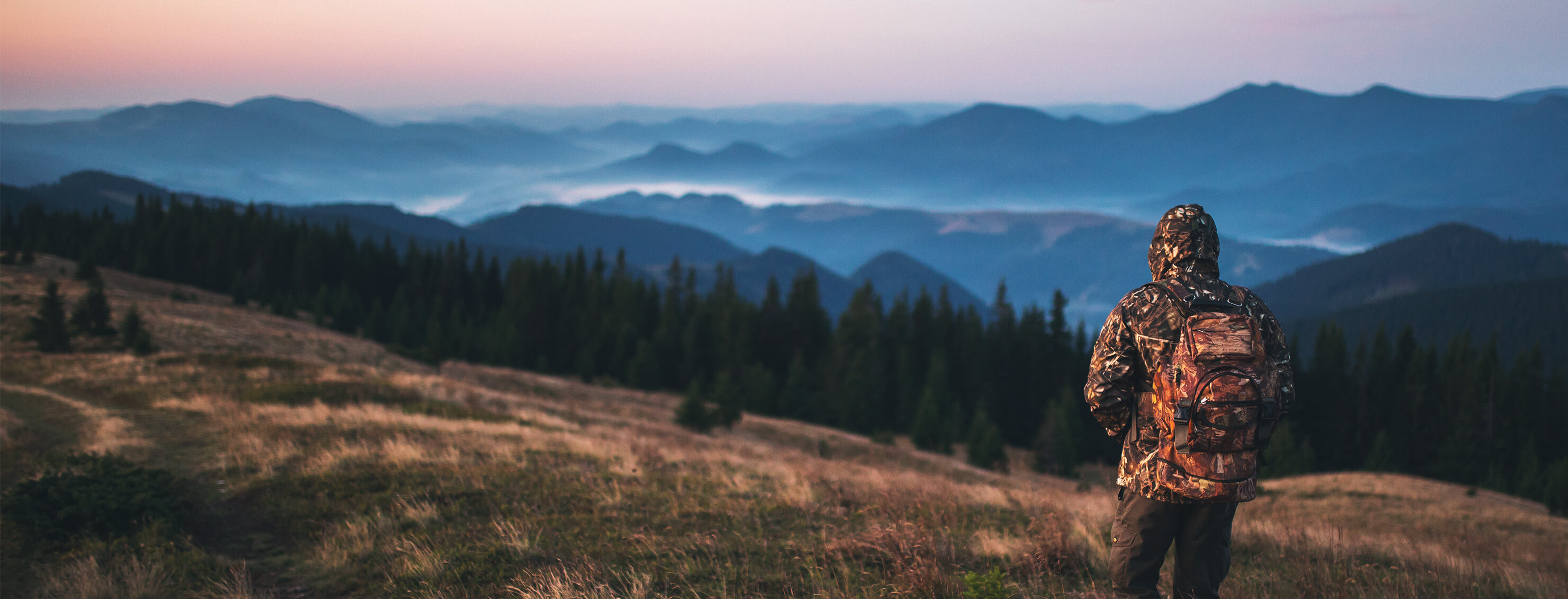 Hiking with mountain view