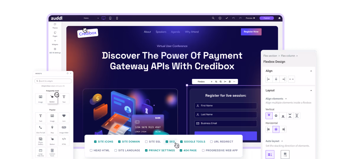 wow attendees with Zuddl's landing page builder