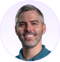 Mike Delaney wearing a blue shirt.