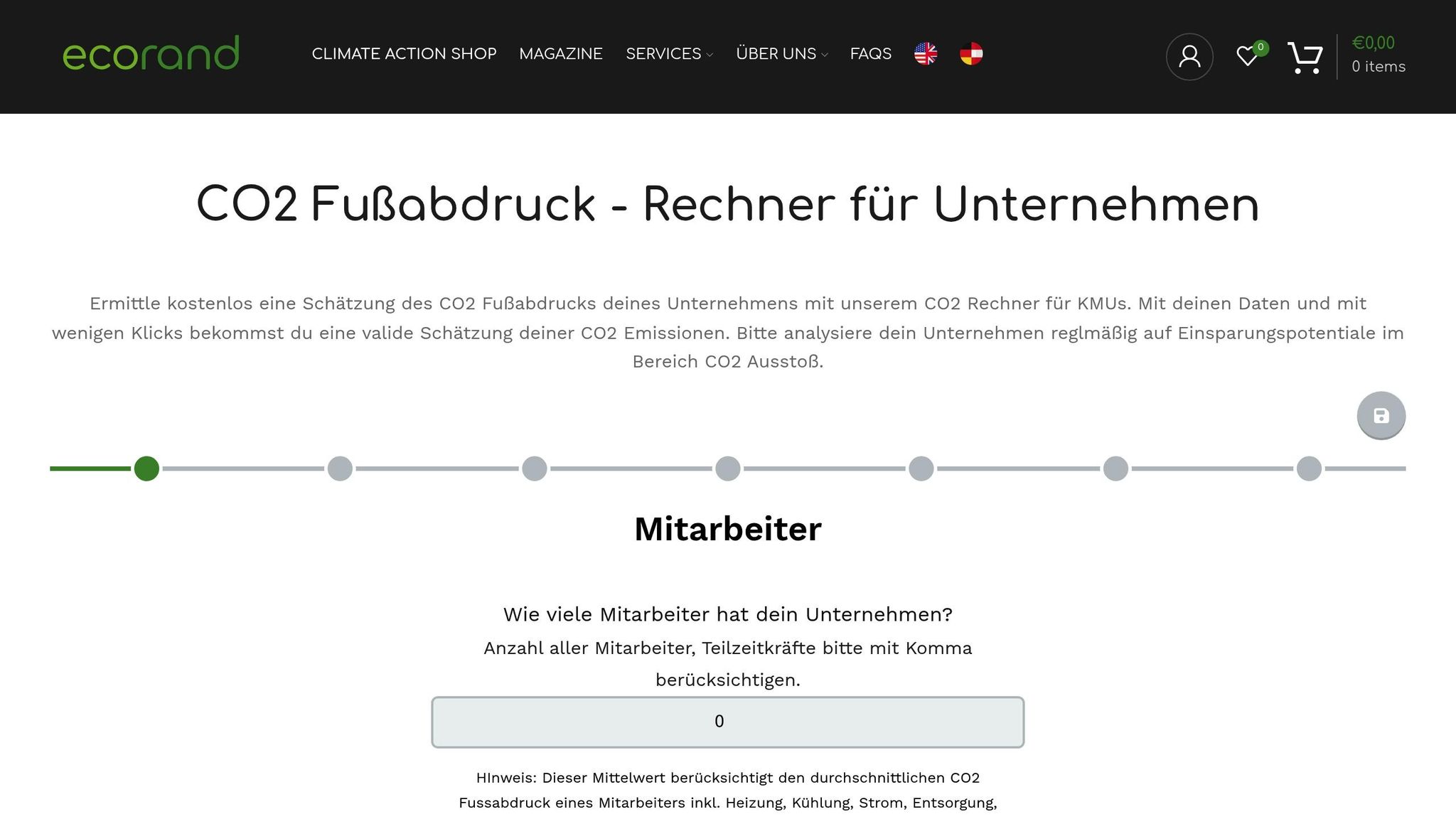 Ecorand CO2 Rechner