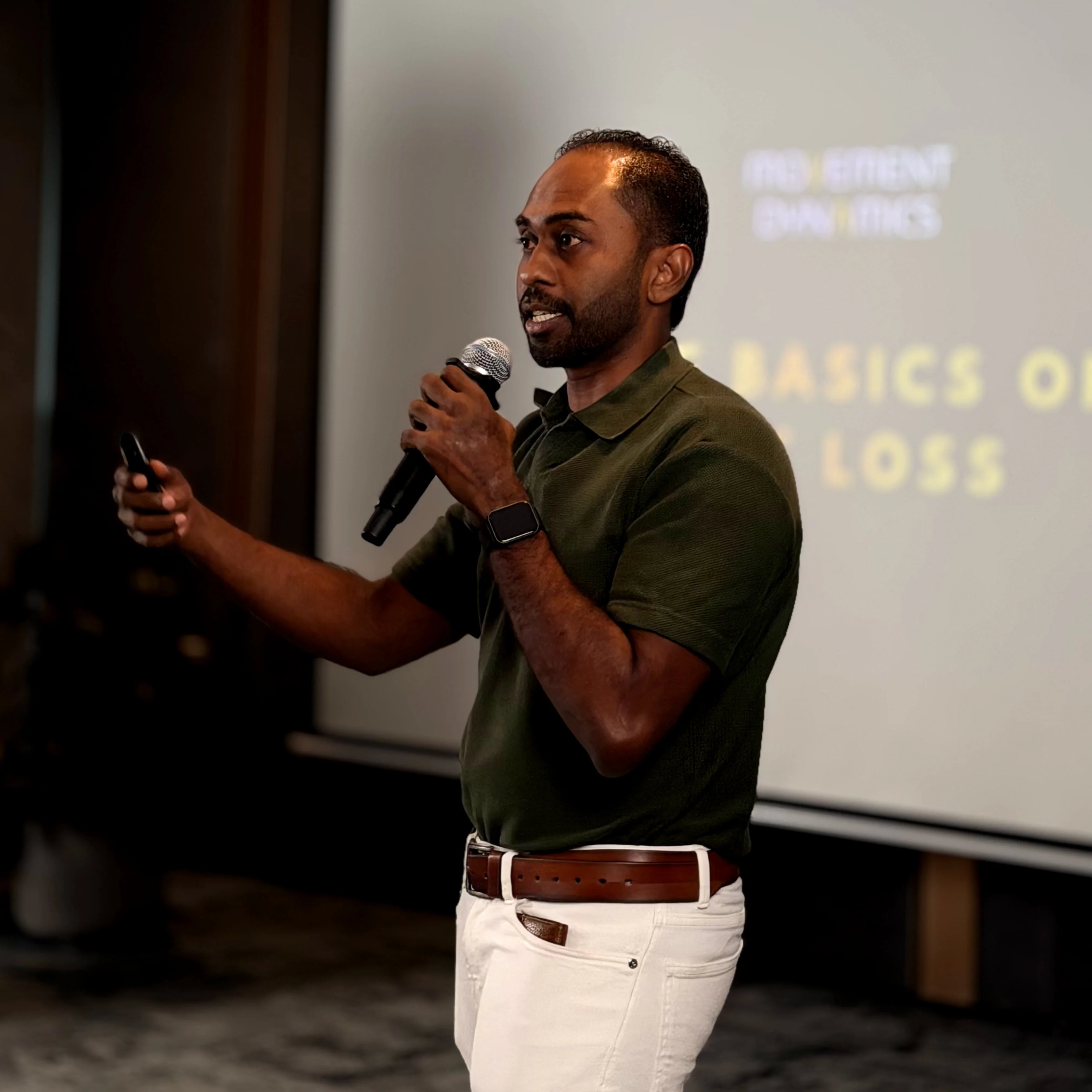 Mark Jason presenting a corporate wellness session