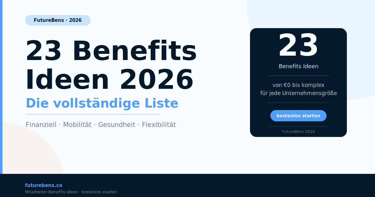 23 Mitarbeiter Benefits Ideen für 2026 – Die vollständige Liste