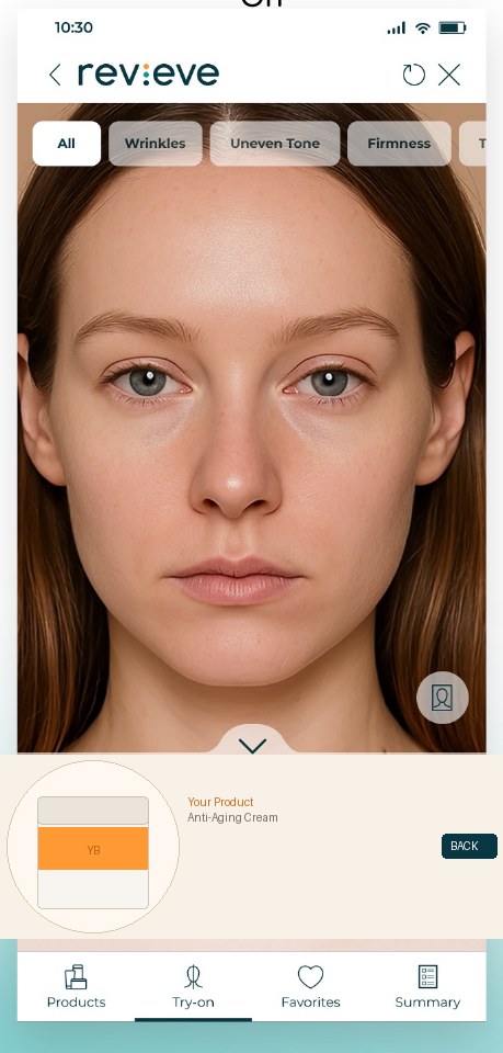 Skincare treatment results preview — Day 1