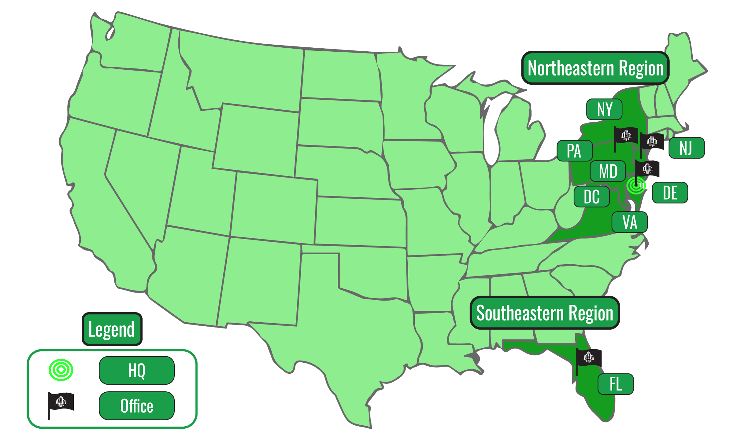 Service region map of Trinity Subsurface