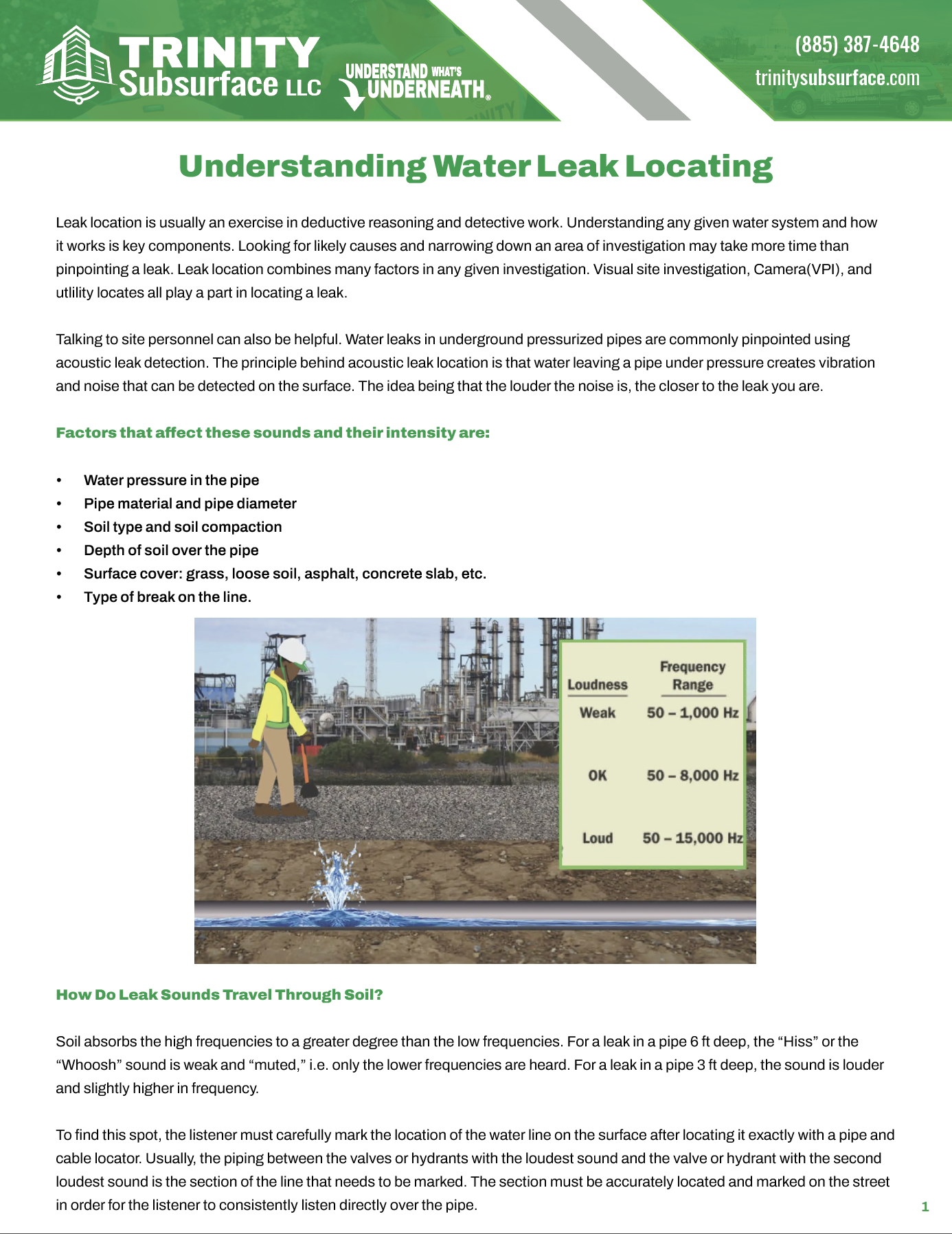 Understanding leak detection information
