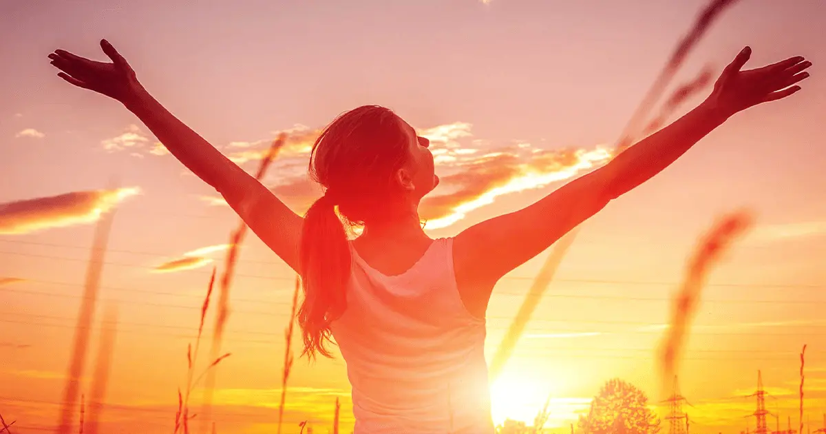 Woman enjoying sunset