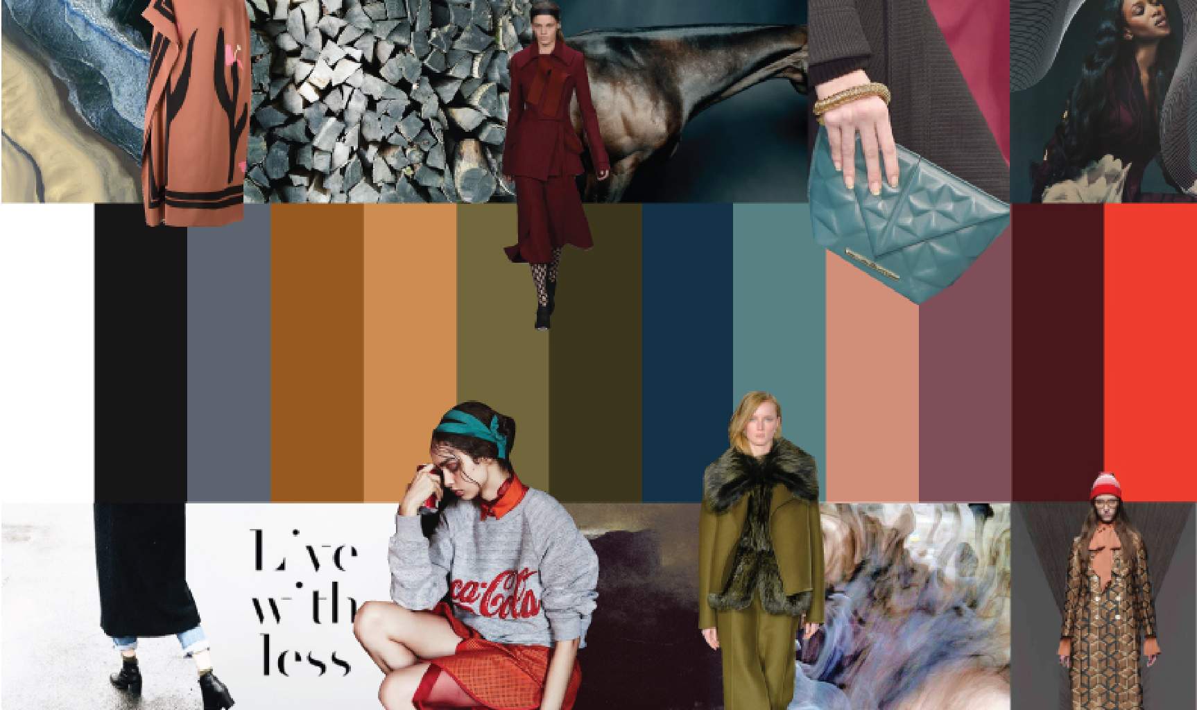 A color palette and fashion collage