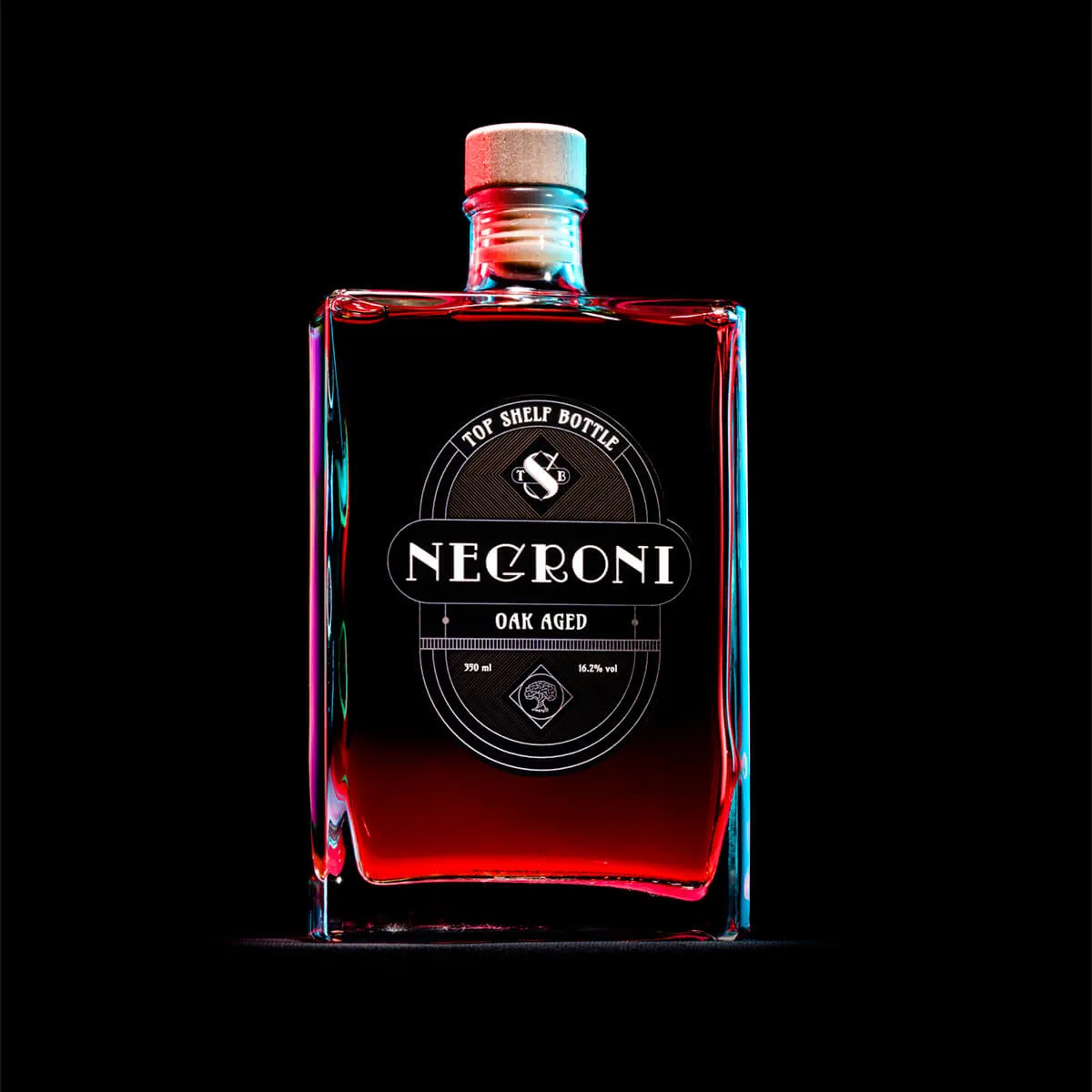 Lahev negroni s designovou etiketou