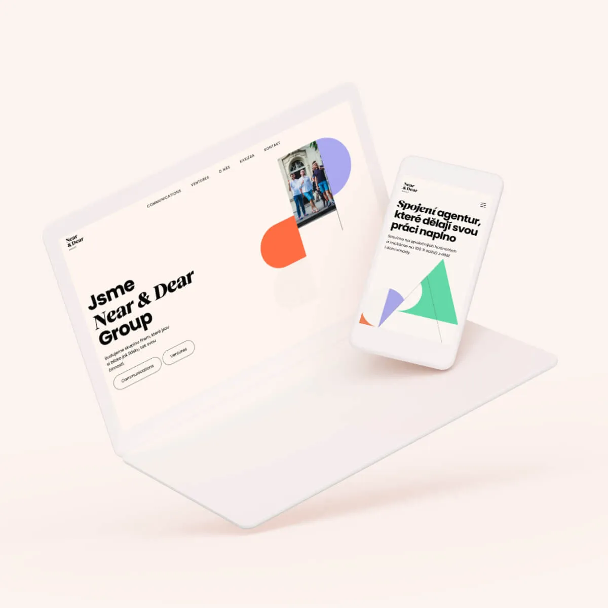 Near & Dear website on laptop and mobile