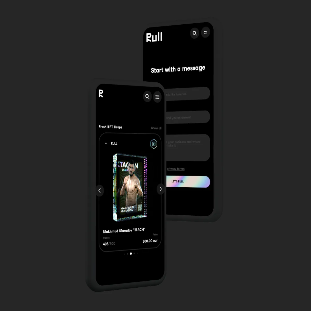 Design webových stránek Rull na telefonu
