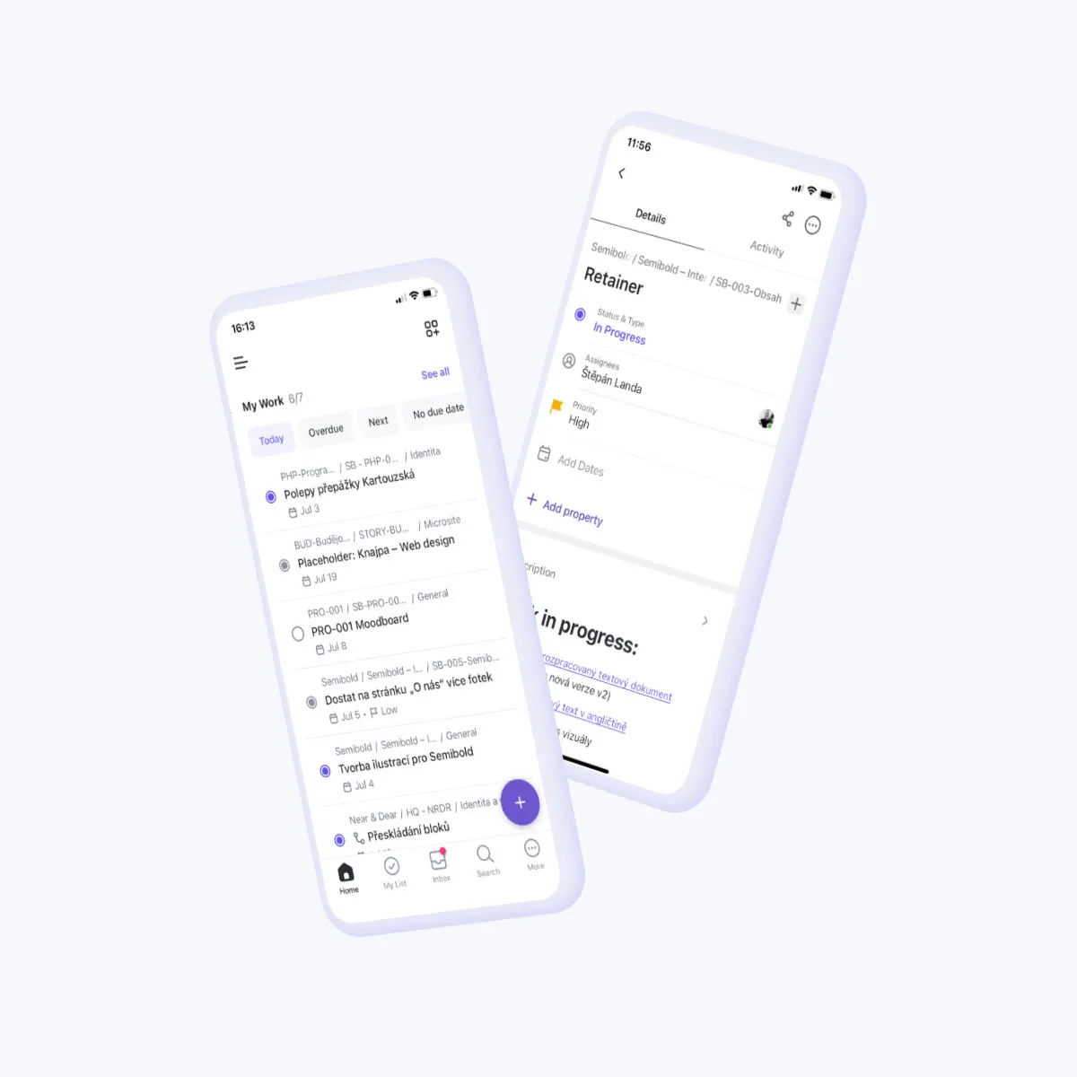 ClickUp on a mobile device