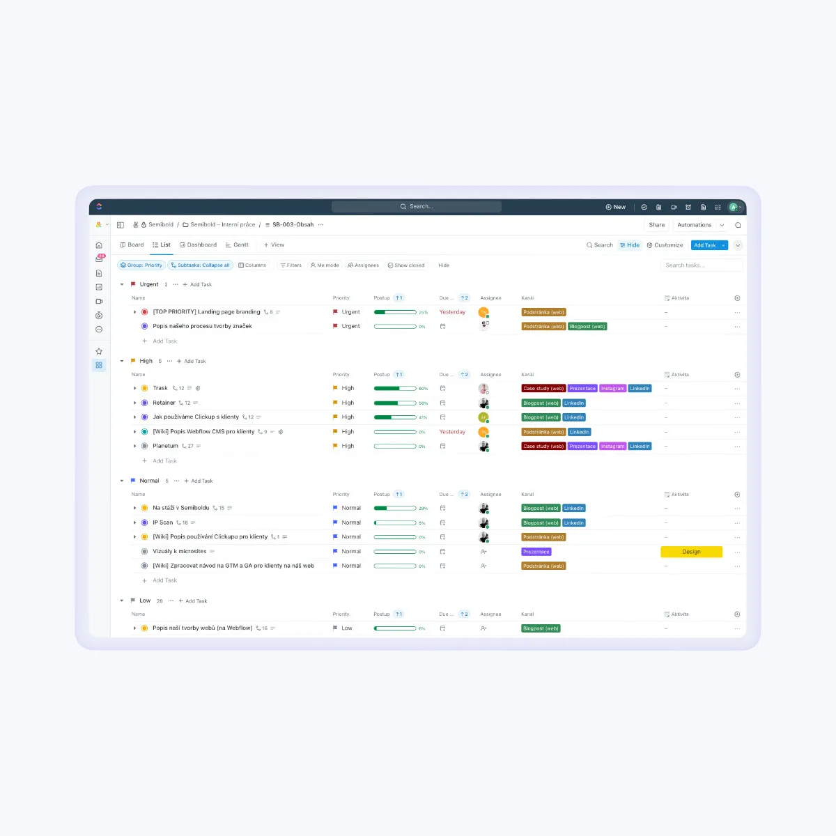 Clickup interface