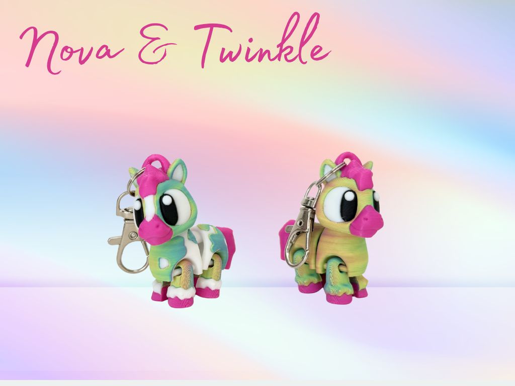 3D Printed Horse Keychain - Nova & Twinkle