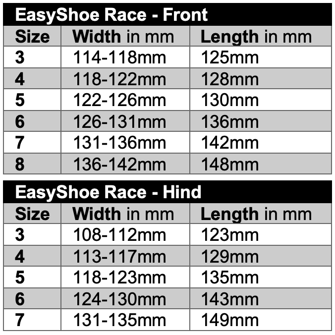 EasyShoe Race Front & Hind