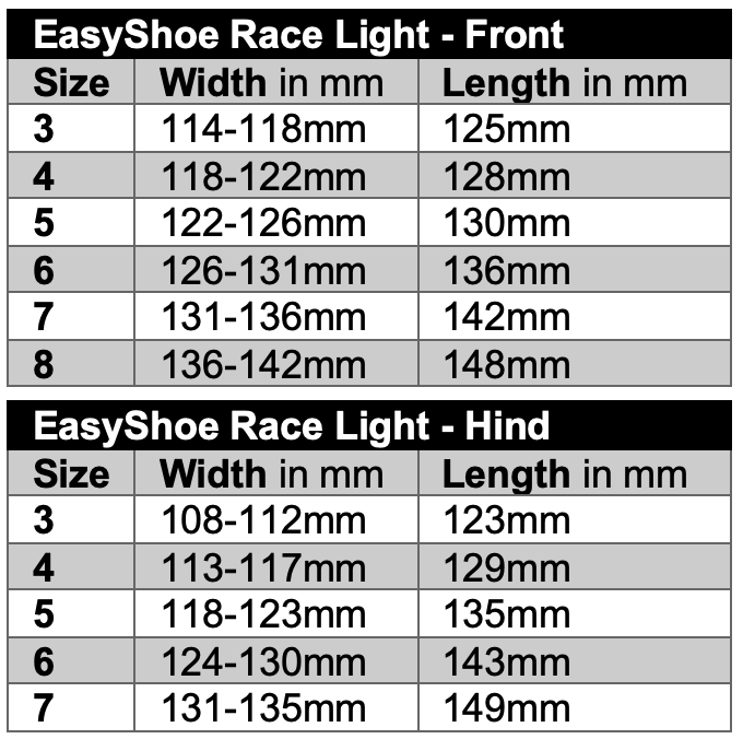 EasyShoe Race Light Front & Hind
