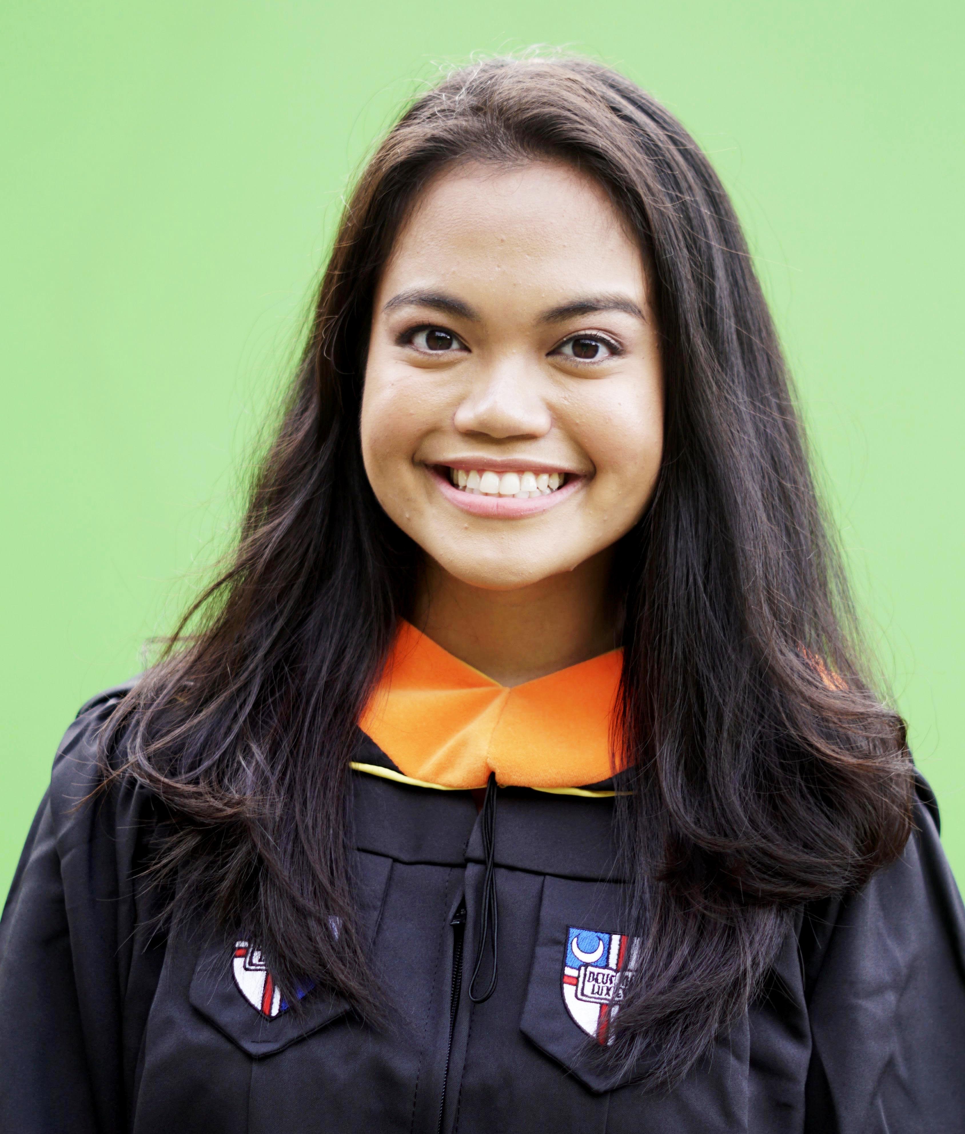 QL+ Student Engineer, Kaelin Martin at graduation from Catholic University.