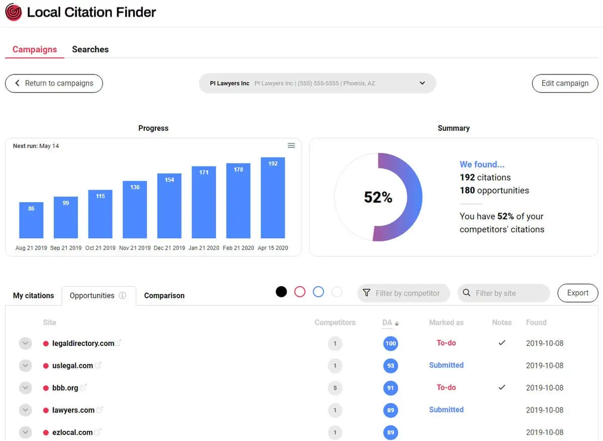 Whitespark Local Citation Finder Demo - Track, Find, and Monitor Your Citations