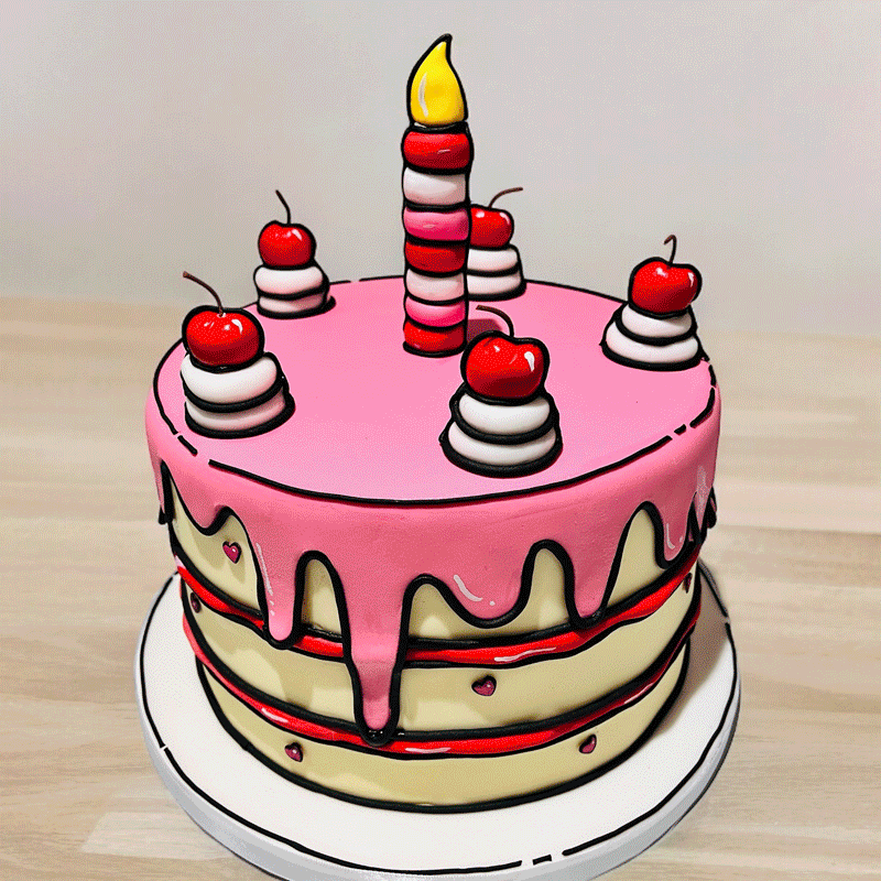 Fun Novelty Cakes - Cat, Cartoon and Mandala cake painting