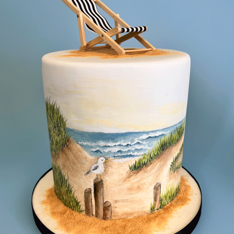 One Tier Scenery Painting - Beach, Mediterranean and Woodland Scenes