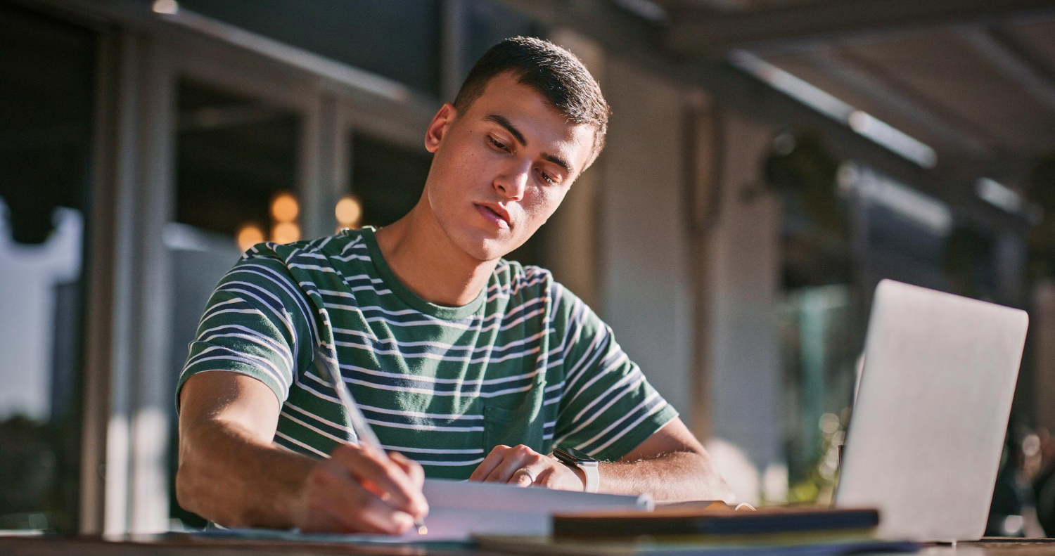 student studying