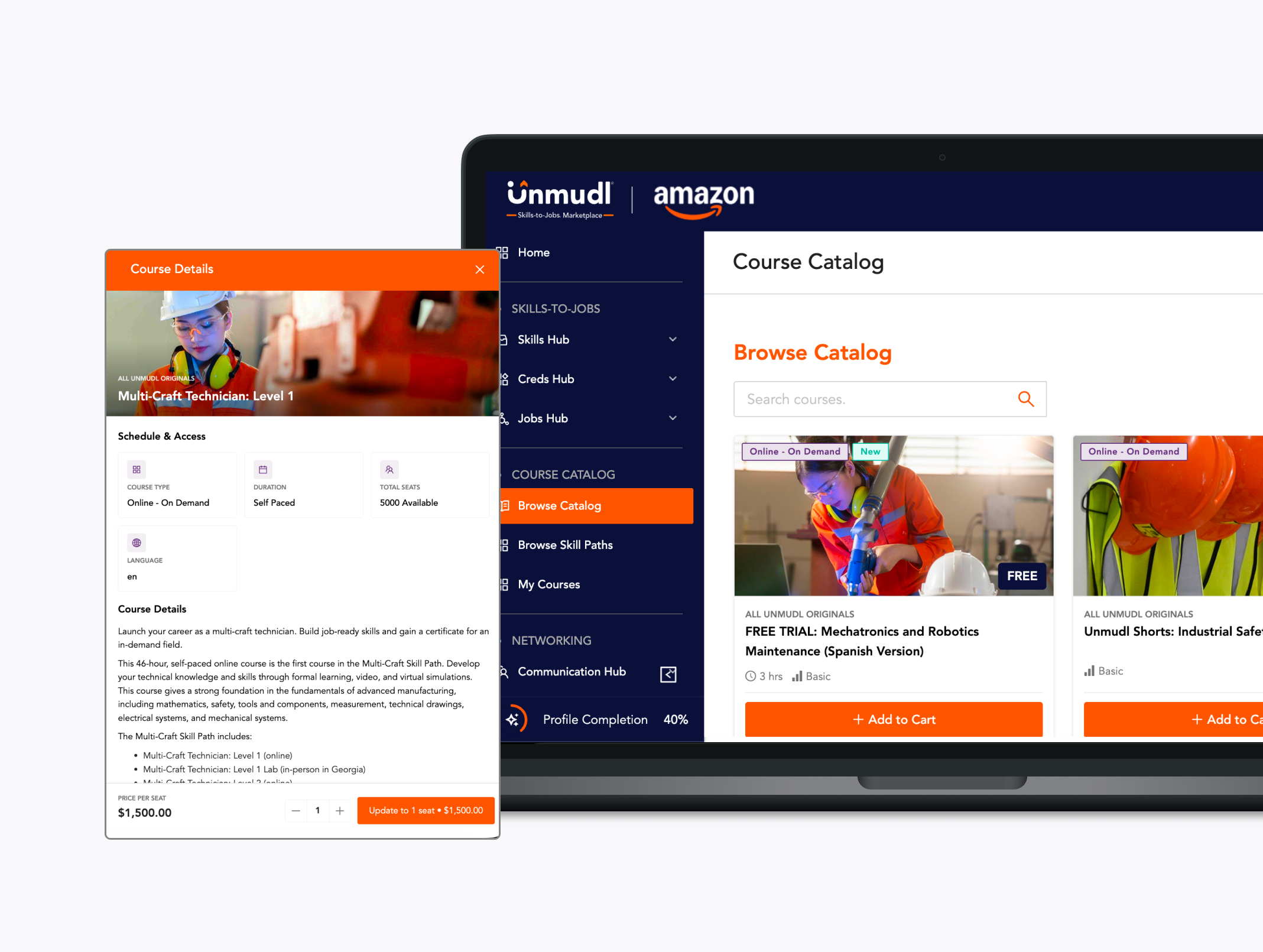 Course catalog for employers