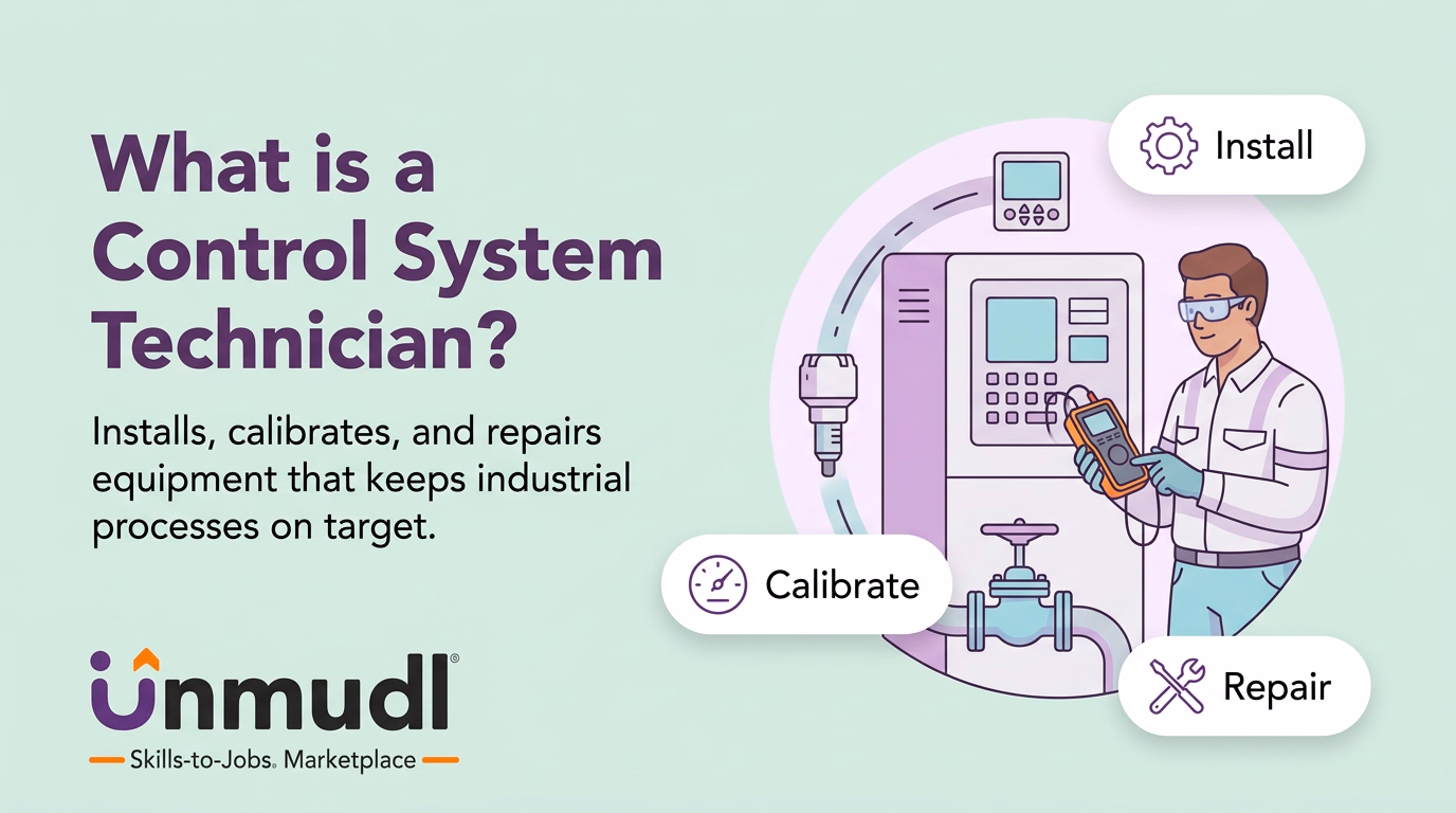 Control system technician installing, calibrating and repairing equipment that keeps industrial processes on target