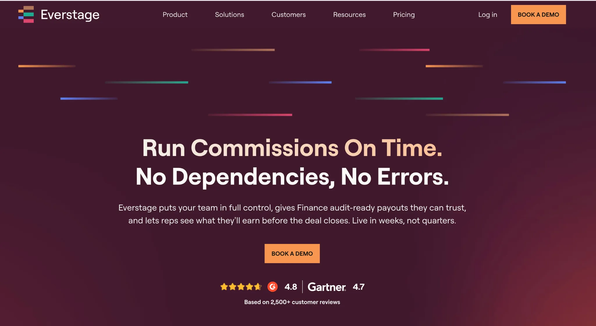 Everstage sales compensation platform homepage screenshot