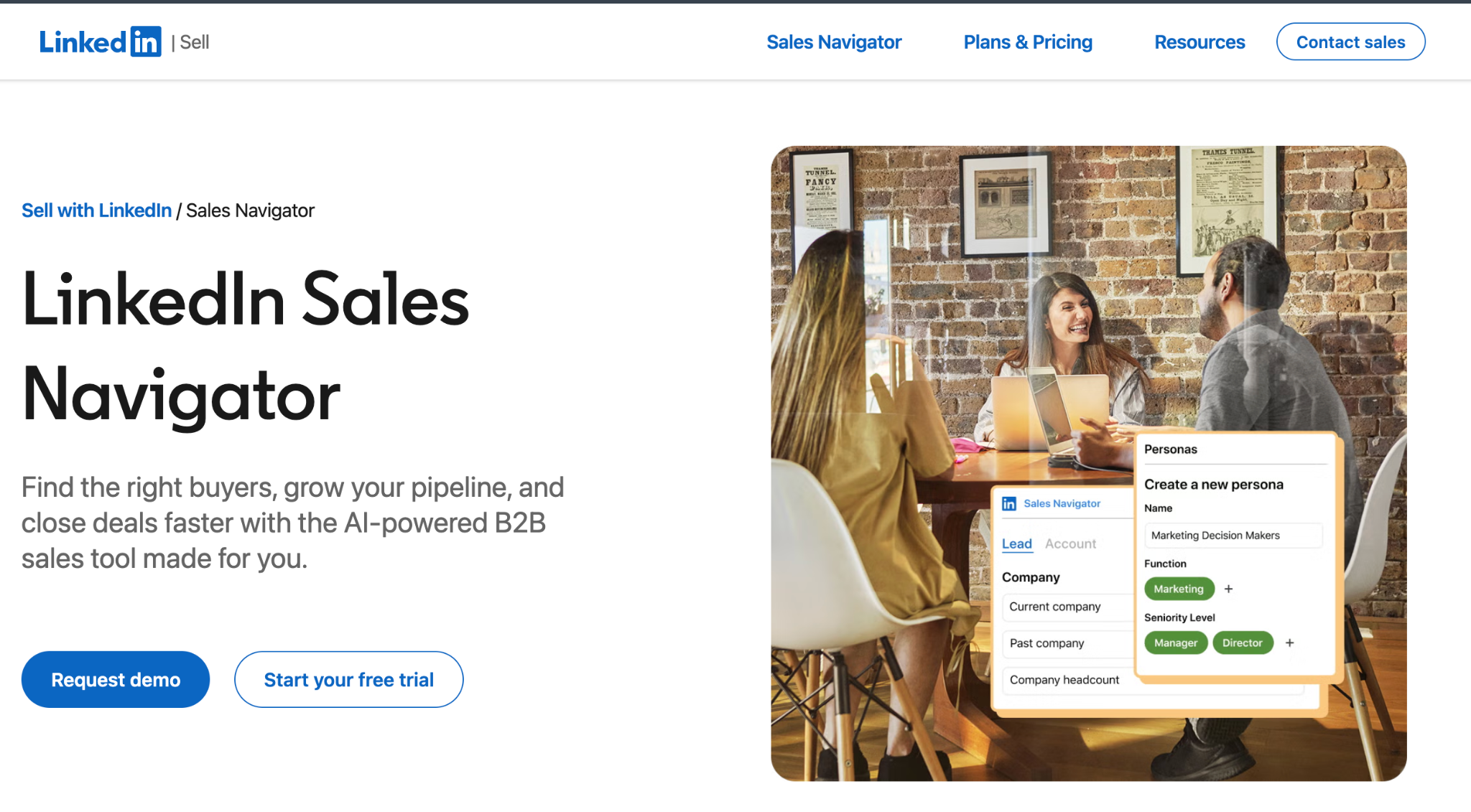 LinkedIn Sales Navigator Homepage