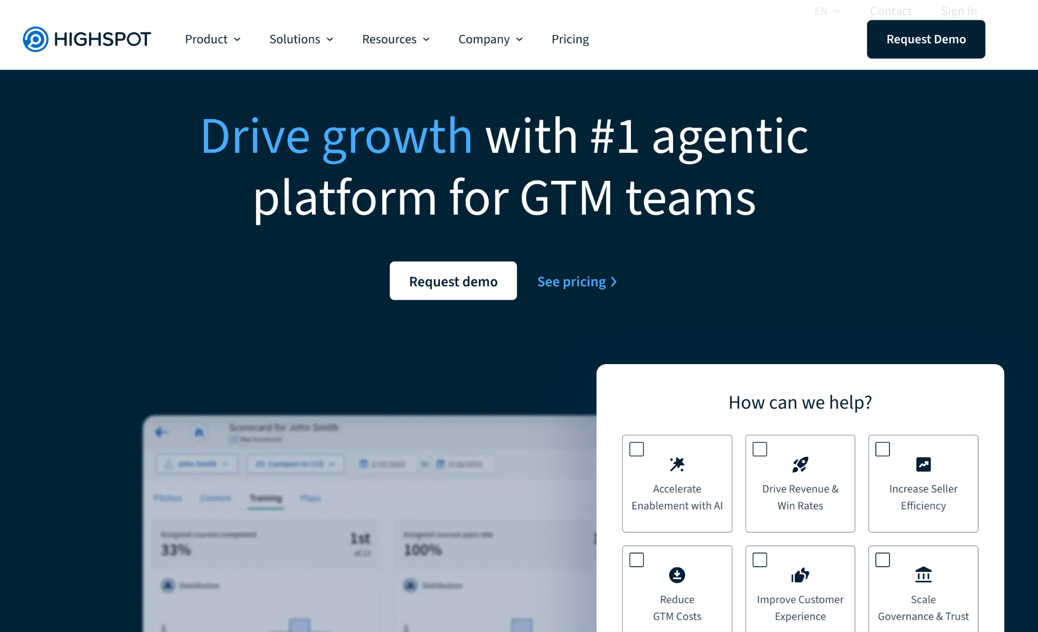 Highspot homepage