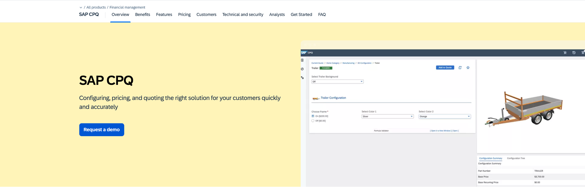 SAP CPQ homepage