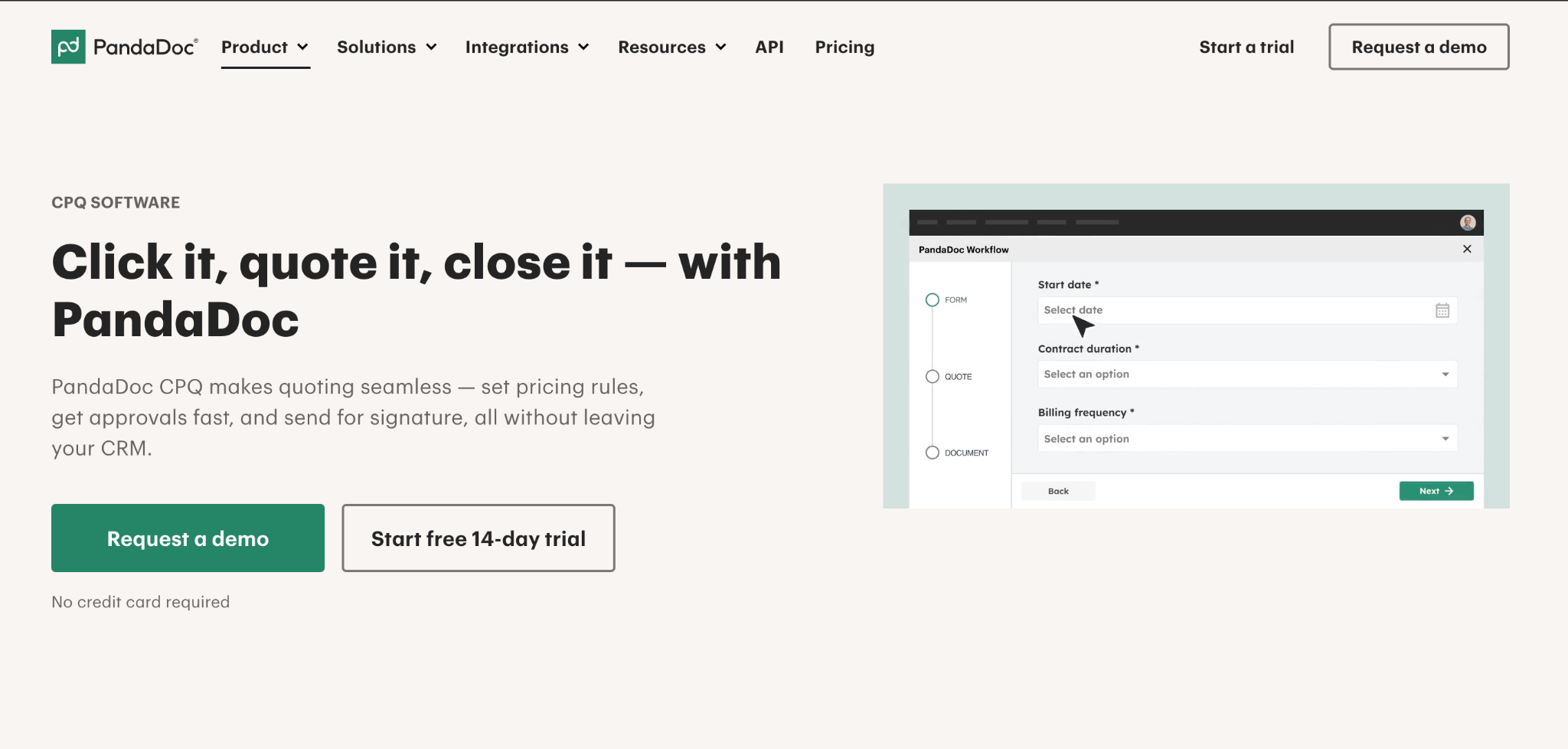 Pandadoc homepage
