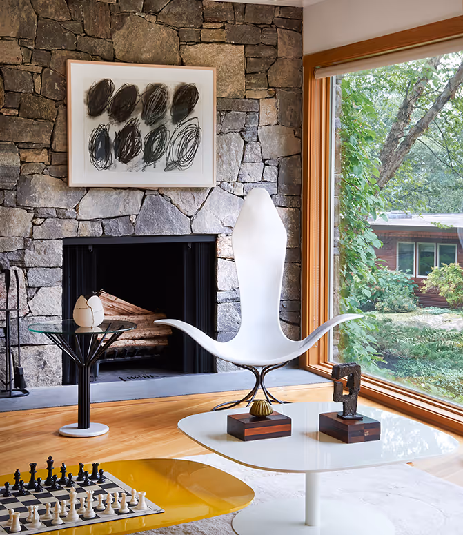 Garrison House Seating Area and Fireplace