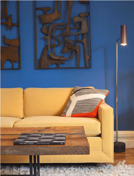 Upper West Side Residence Yellow Couch