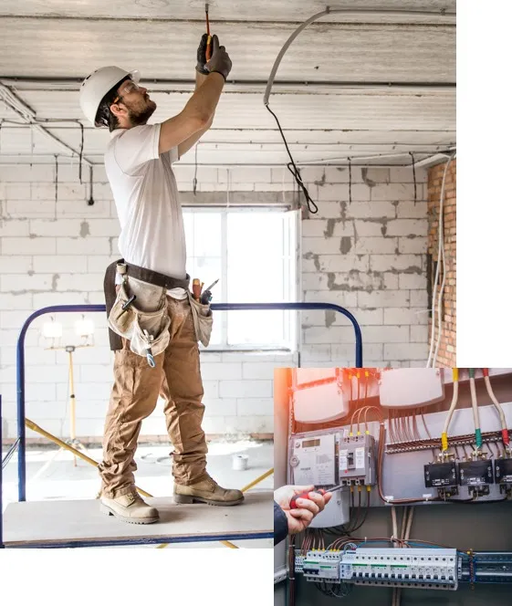 montage of electrician working