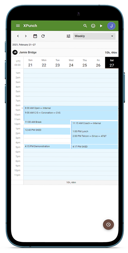 A photo of a smartphone with the XPunch app on it.