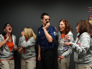 Having a laugh - the winning group from our costume contest