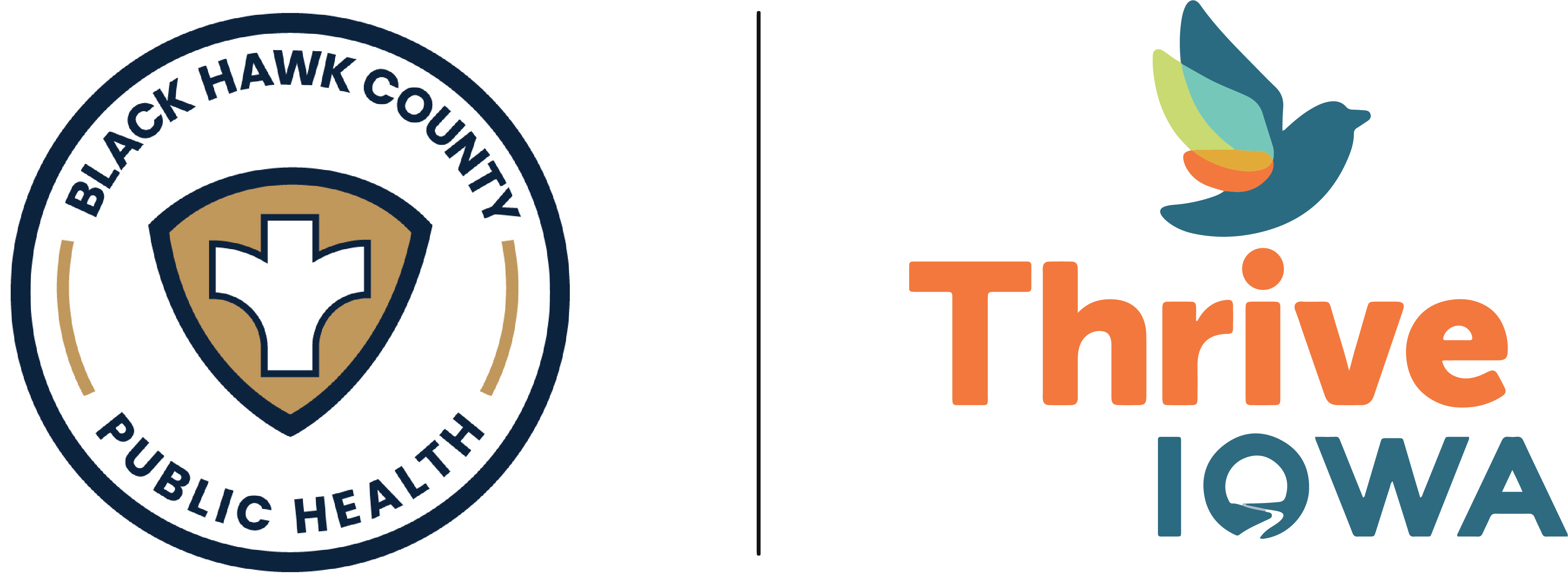 Black Hawk County Public Health and Thrive Iowa logos