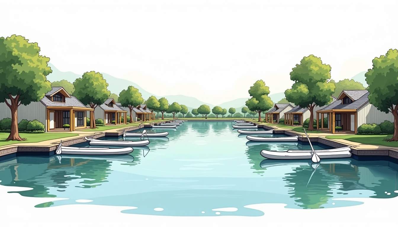 Resort Neighborhood Paddleboard Homes: Waterfront Living and Amenities