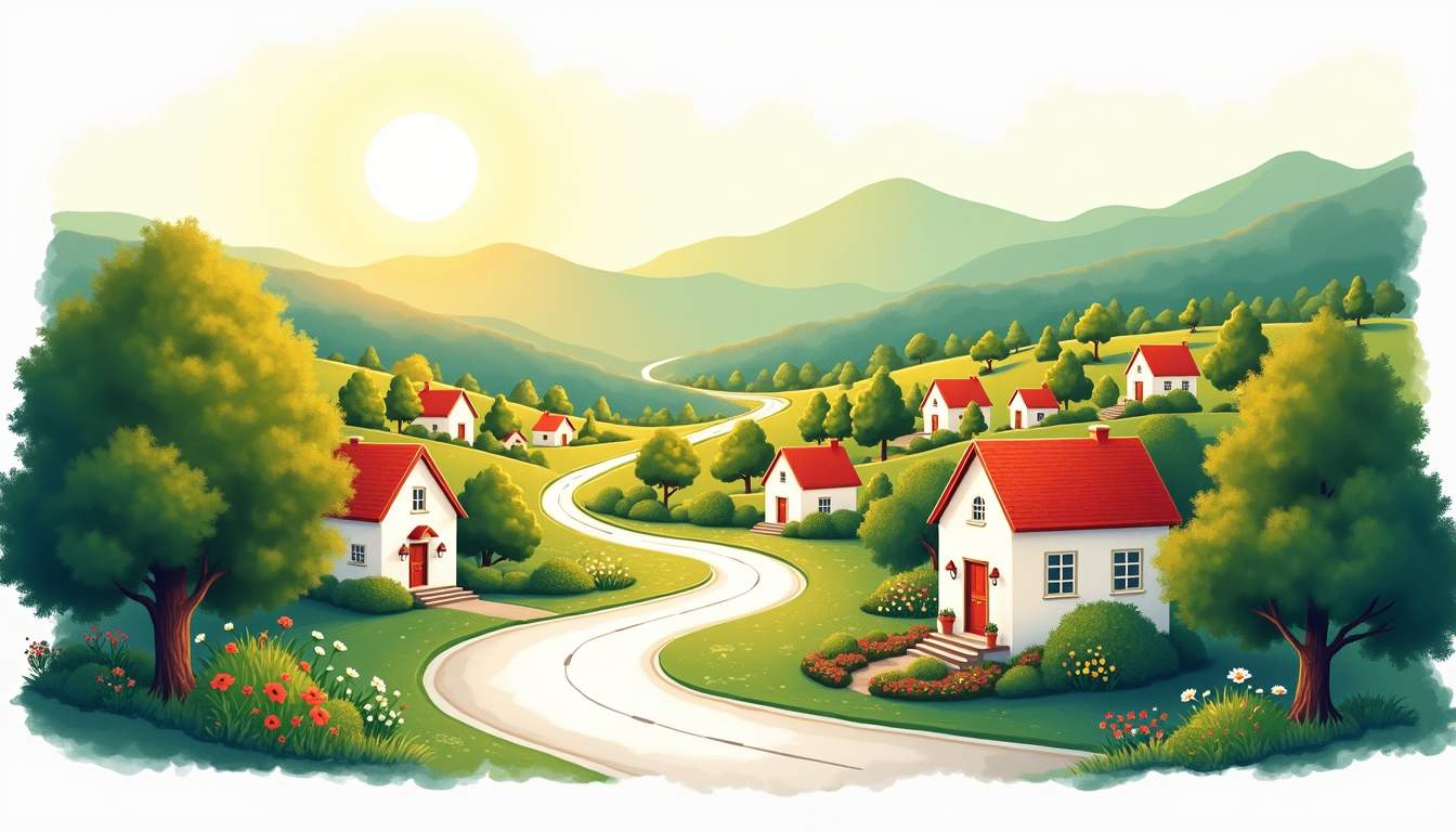 The Peaceful Pace of Life Driving Through the Community