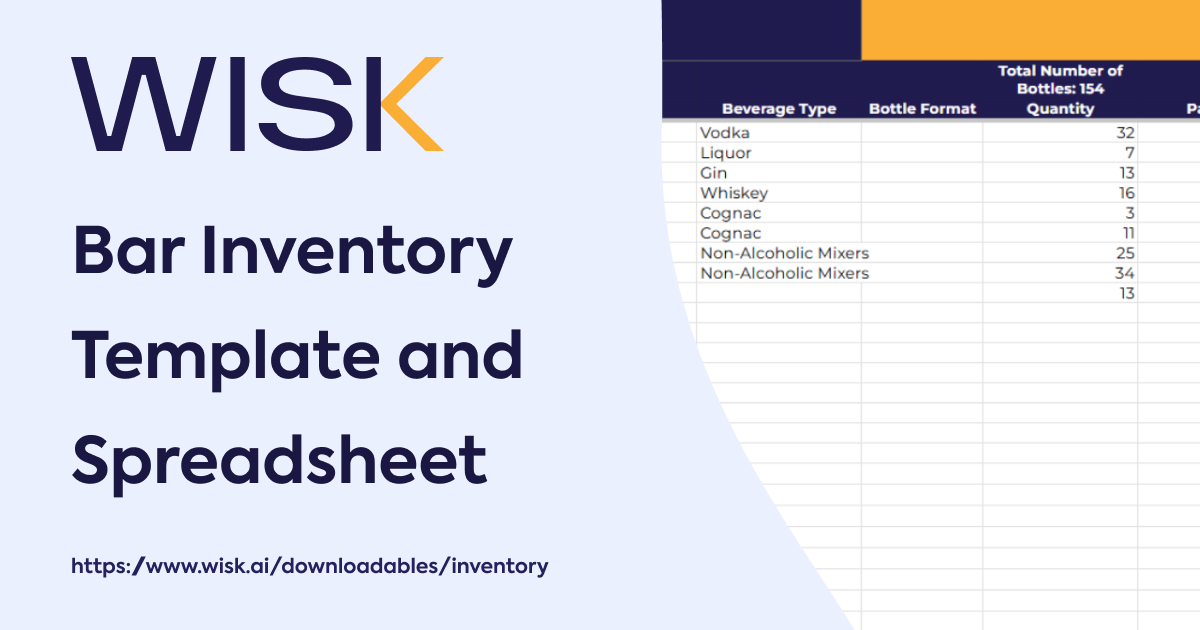 Bar Inventory Template and Spreadsheet